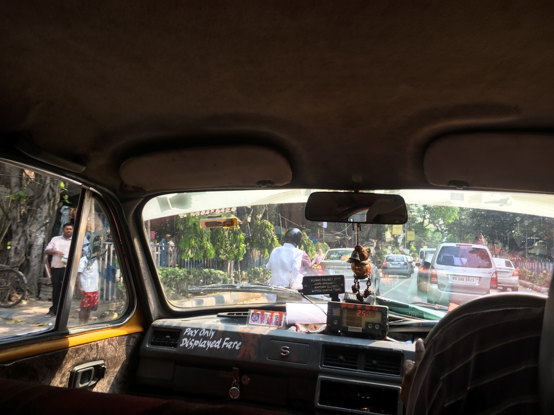 Inside an Indian taxi 